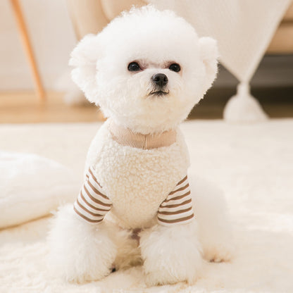 Patchwork Coral Velvet Hoodie for Cats and Dogs