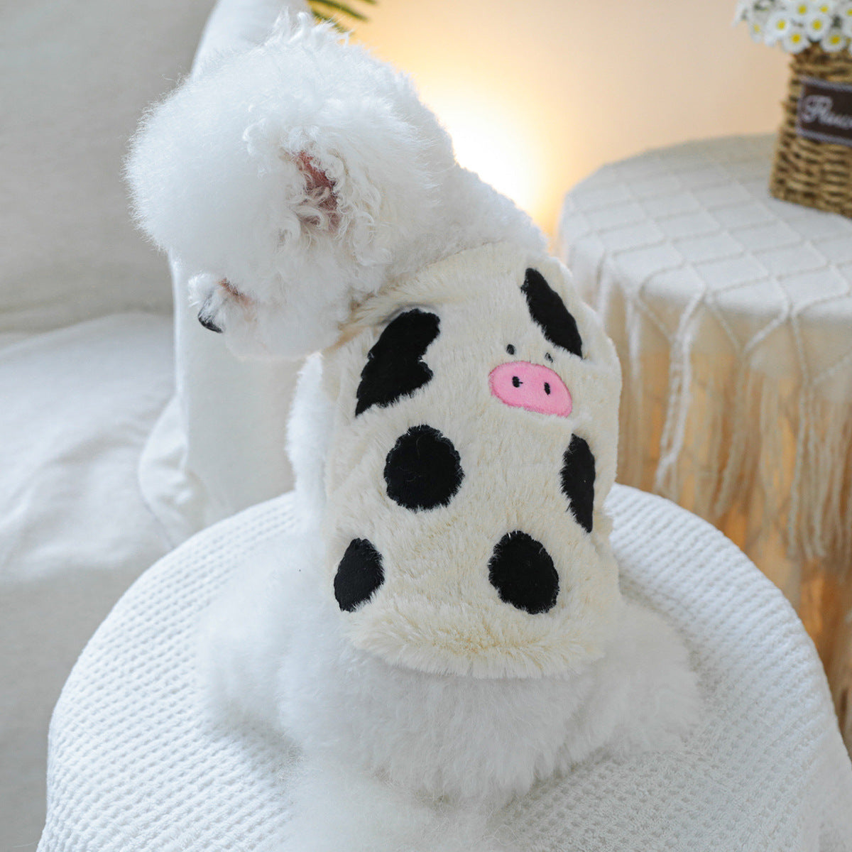 Cow-Print Couple Cotton-Padded Vests - Pet Clothing