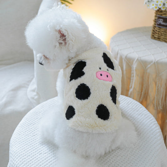 Cow-Print Couple Cotton-Padded Vests - Pet Clothing
