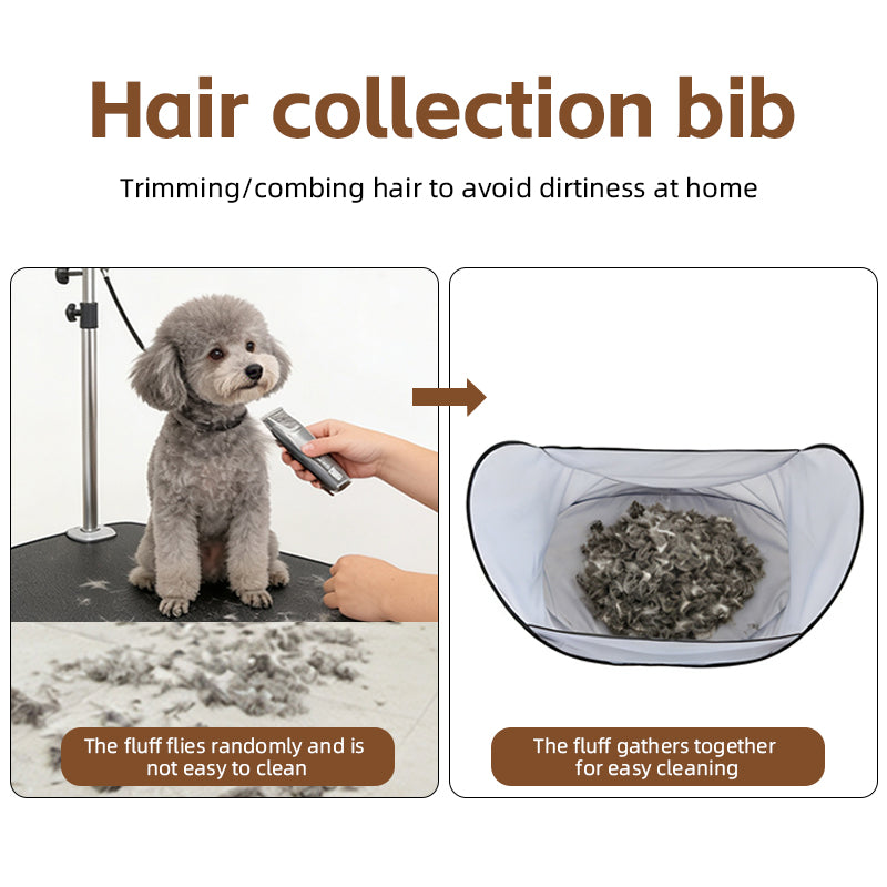 Pet Haircut Bib Foldable Pet Grooming Catcher For Dog Cat Hair Collecting Apron For Home Grooming