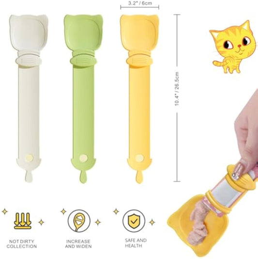Cat Strip Feeder and Pet Food Mixing Spoon Color Cats Stripe Squeeze Spoon Multifunctional Lickable Treat Feeding...