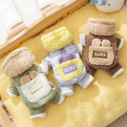 Thick and Warm Pockets for Dogs, Four-Legged Cotton Clothes for Cats, Teddy Bichon Frises and Pet Dogs in Autumn and...