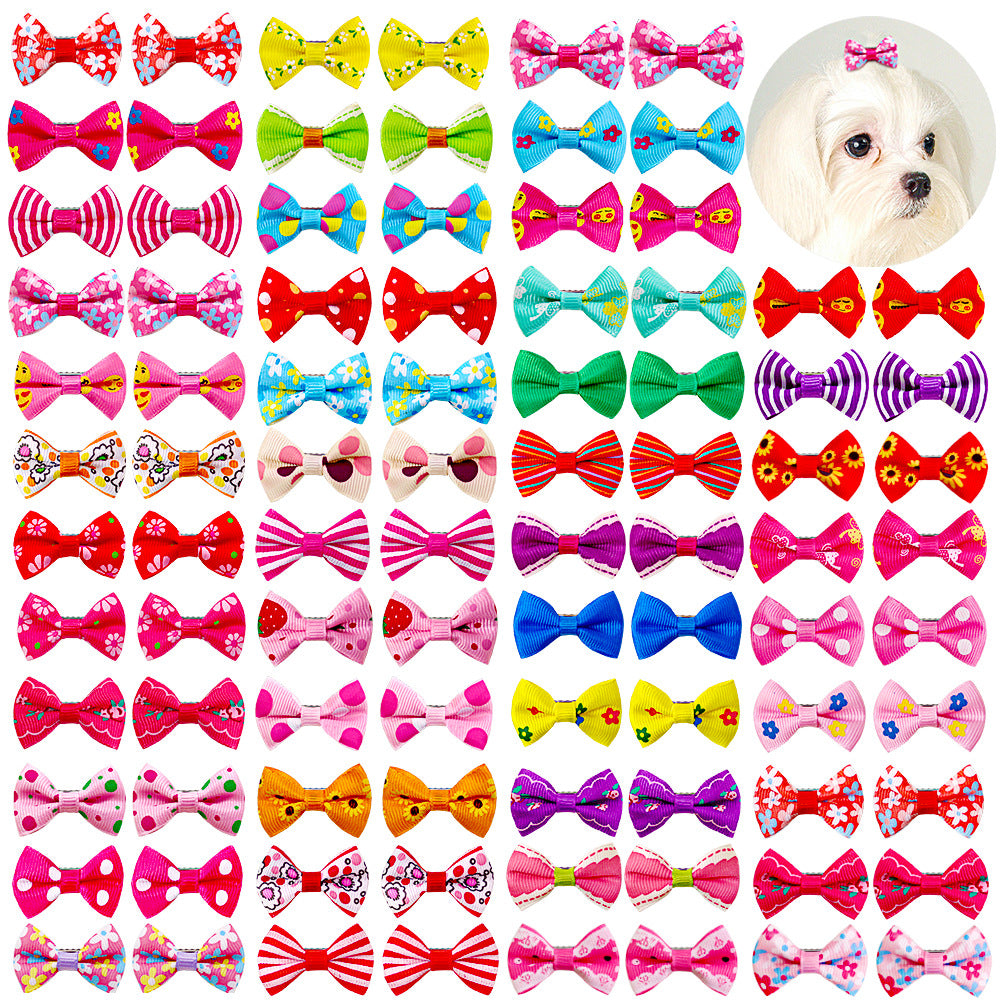 Pet Hairpin Headwear Dog Cat Ornaments Bow Headflower