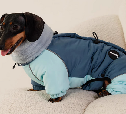 Dachshund Autumn and Winter Thick Warm Four-Leg Cotton-Padded Jacket - Pet Clothing