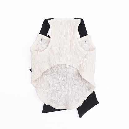 Pet Black Silk Bow Beige Tank Top