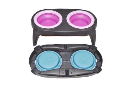 Pet Feeder Tpr Dog Bowl Folding Double Bowl