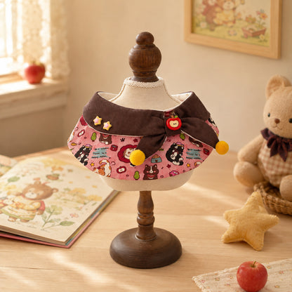 Cute Printed Large Bow-Knot Fur-Ball Cat And Dog Bib