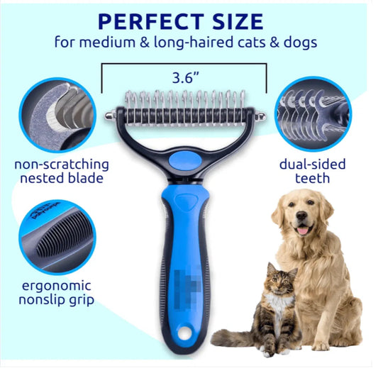 Blue Pat Your Pet Hair Removal Dog Brush for Hair Removal - Indoor Cats Use Cat Brush, Long and Short Haired Dogs...