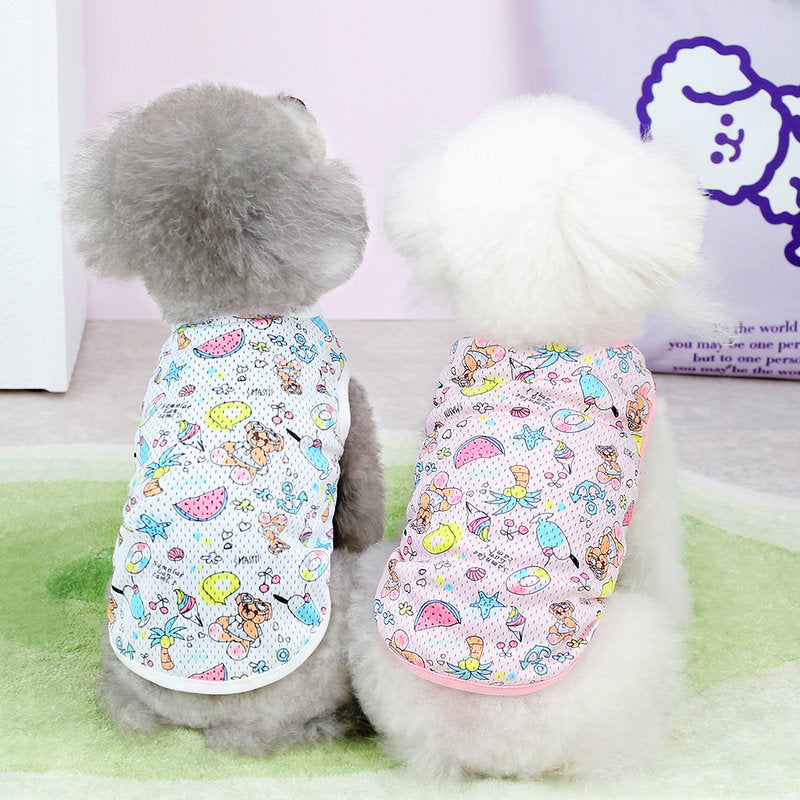 Mesh Waistcoat Puppy Cat Same Clothes