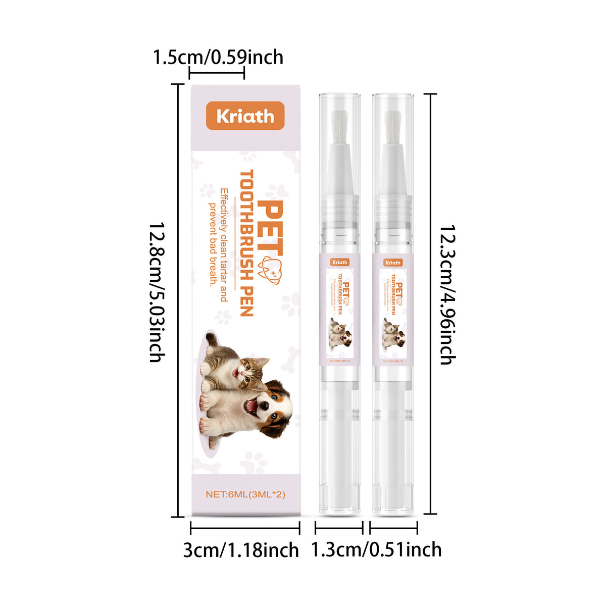 Kriath Pet Teeth Cleaning Pen Gentle Formula Daily Care Cleans Pet Teeth For A Clean And Fresh Appearance