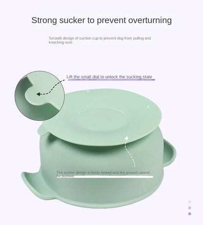 Premium Silicone Pet Bowl - Durable And Lightweight Watering Bowl For Dogs And Cats Pet Bowl With Suction Cups For Both Ears