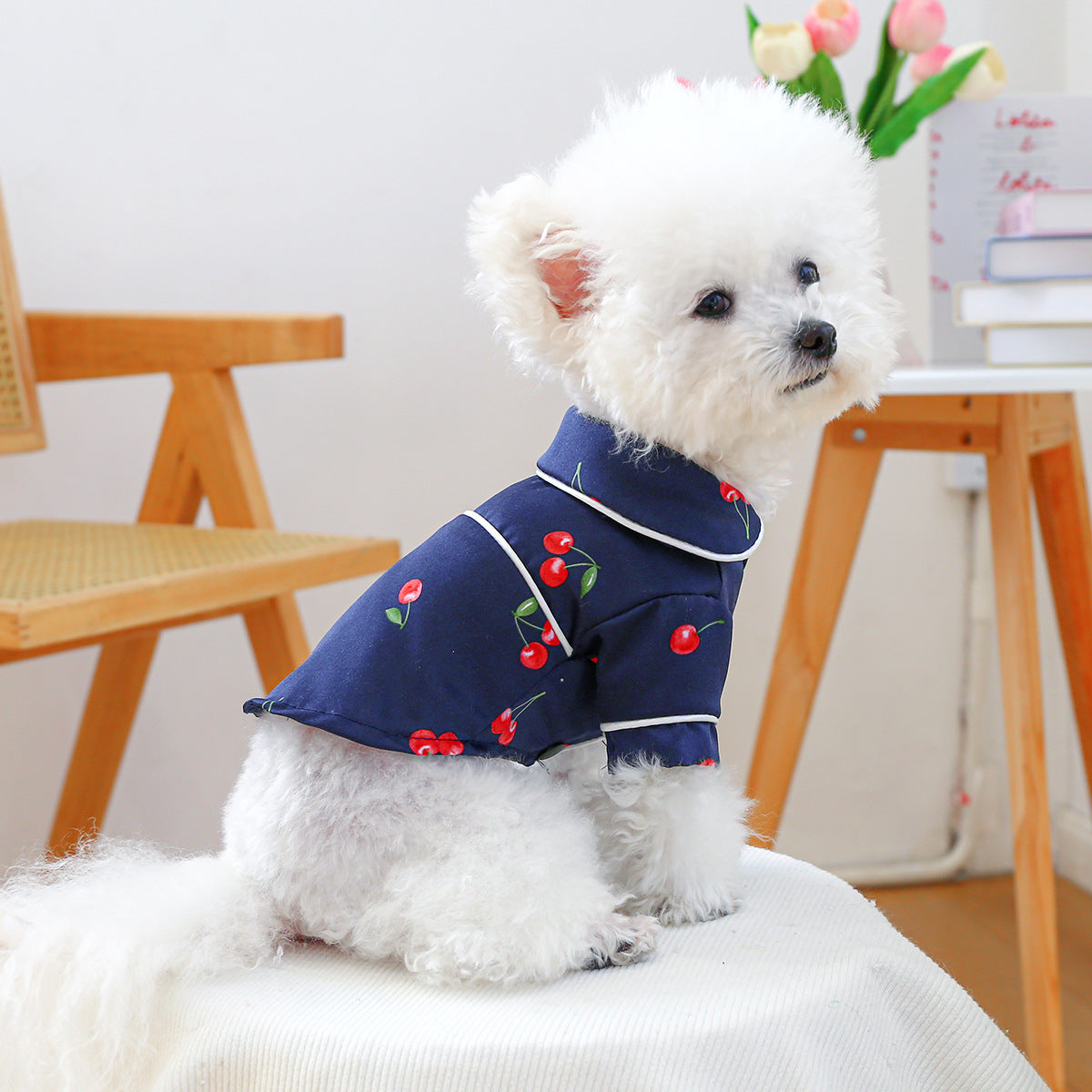 Wholesale Pet Dogcat Clothes Small Dog Puppy Clothing Cherry Pajamas