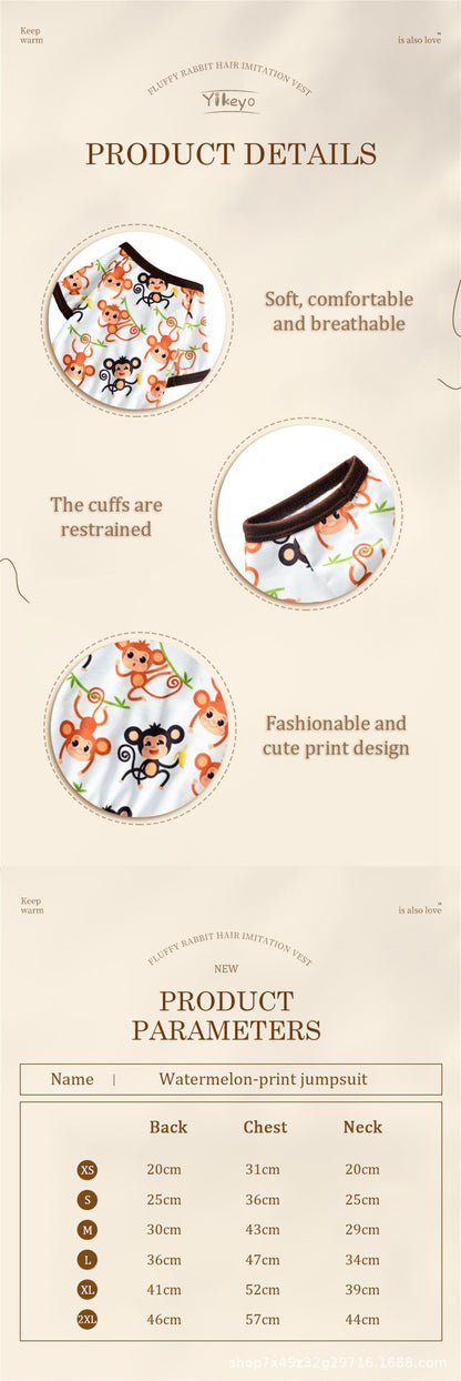 Four-legged Pet Clothing Cute Printed Pet Clothes