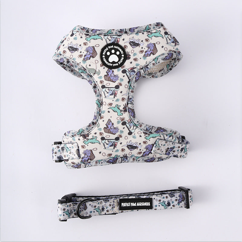 Pattern Dog Breast Strap Adjustable Outing Dog Leash