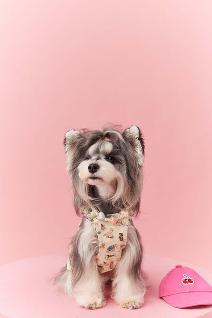 Teddy Schnauzer Maltese Small Dog Denim Suspender Skirt