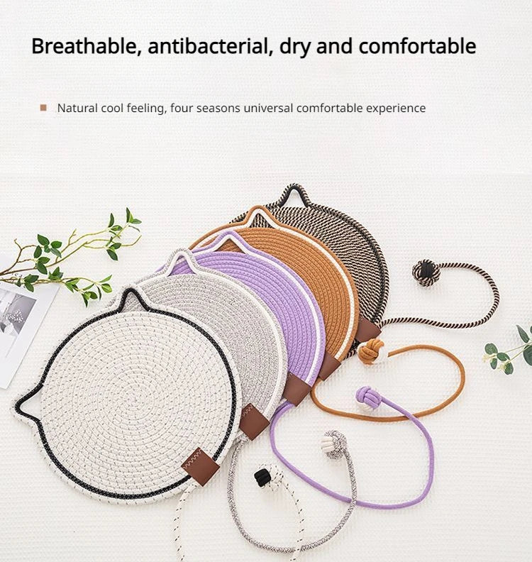 Braided Cotton Rope Cat Claw Mat Self Hi Ball One Piece Sleeping Mat Washable Anti Sticky Scratching Artifact Cat Scratching Mat Pet Products