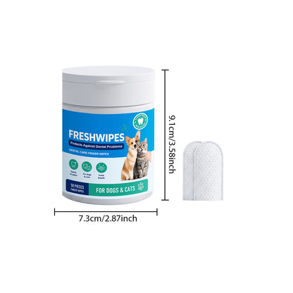 Dog And Cat Dental Cleansing Finger Wipes Clean Pet Cat And Dog Teeth Soft And Comfortable Fresh Clean Finger Wipes