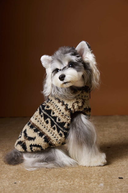 Dog Clothes For Fall And Winter Fair Isle Sleeveless Style Teddy And Shih Tzu