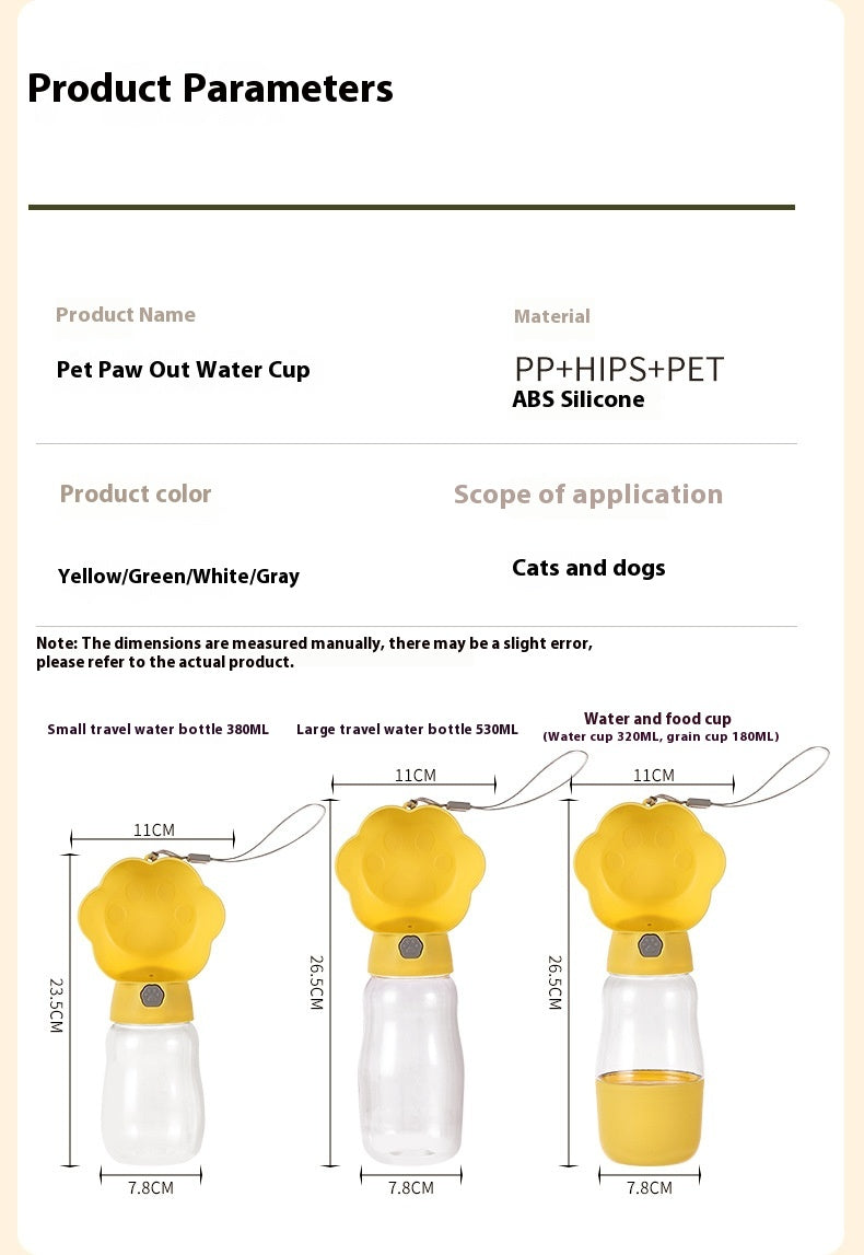 Dog Outing Water Cup Portable Convenient