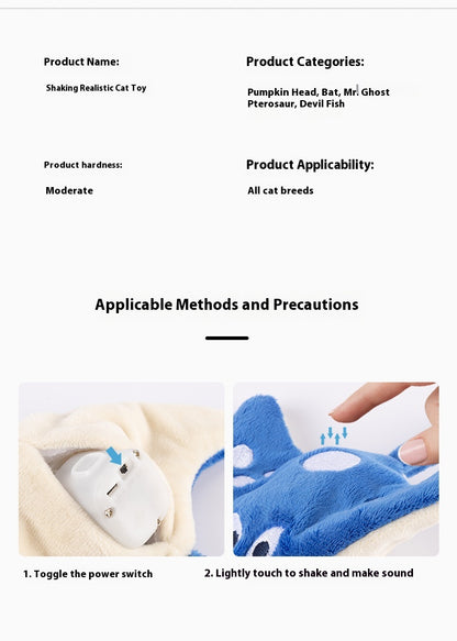 Pet Electric Sound Cat Plush Toy Rechargeable