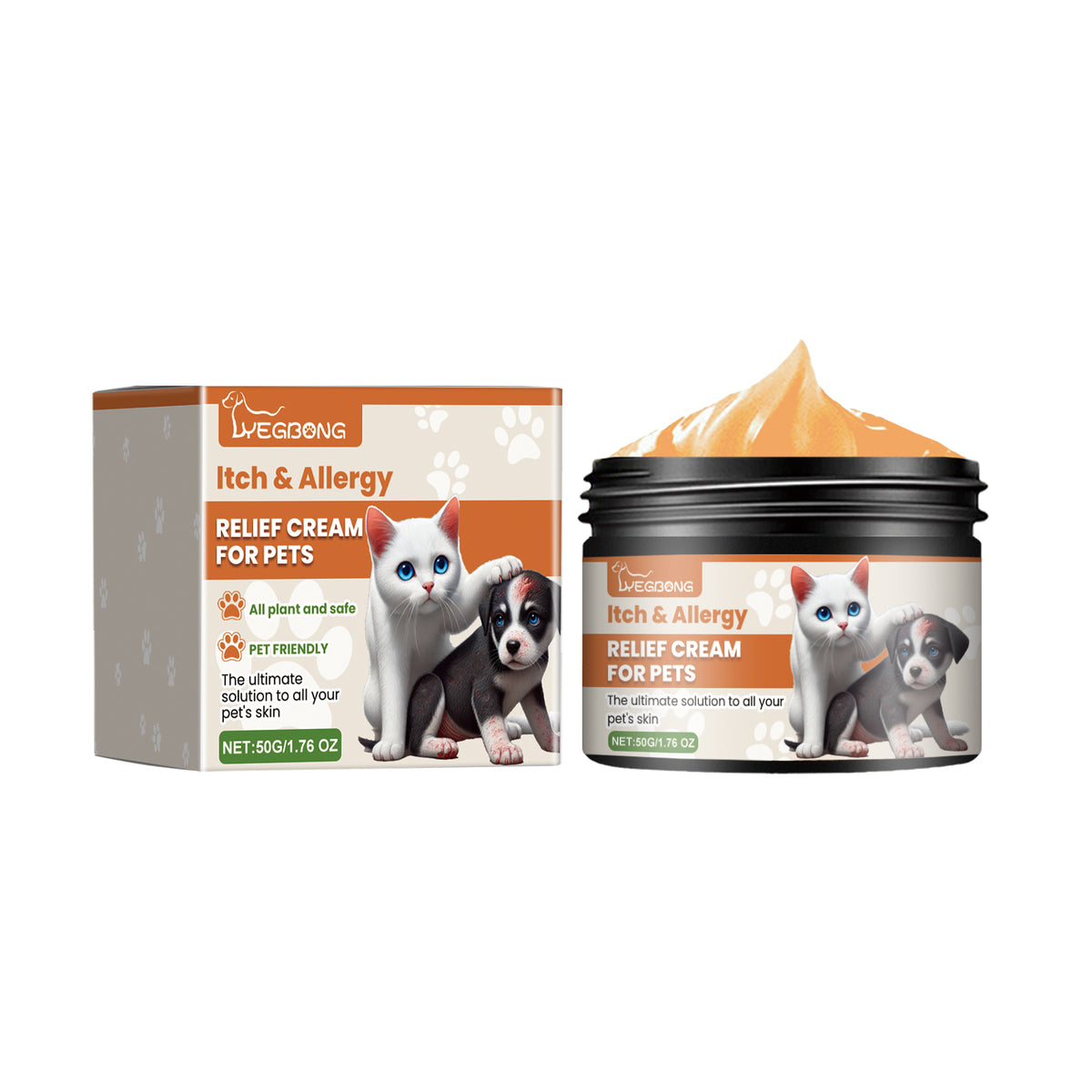 Pet Itch & Allergy Relief Cream, Soothing Skin  For Dogs & Cats, Natural Herbal Extracts For Itch, Bites & Irritated Skin, 50g