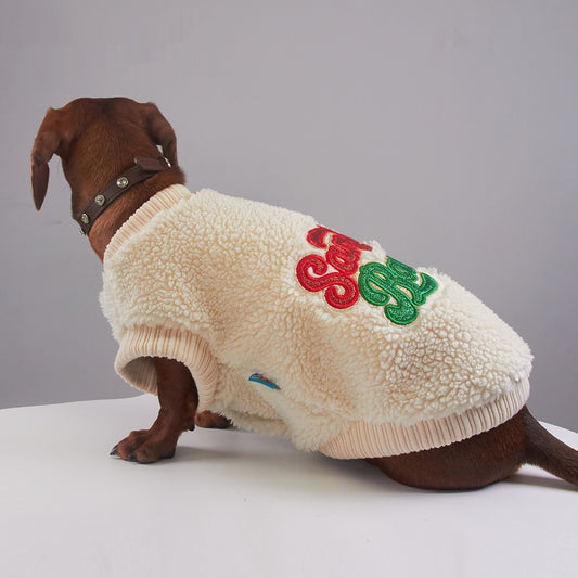 Pet Casual Fashion Apparel Christmas Baby Fuzzy Outfit