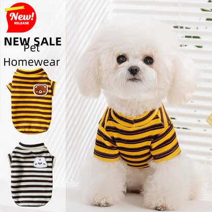 Dog Clothes, Autumn and Winter Striped Animal Base Shirts, Teddy Bichon Frise, Small and Medium-Sized Dog, Cat...