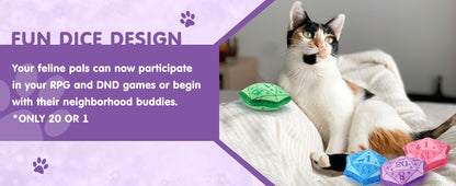 Dice Catnip Toy DND Interactive Cat Toy for Role Playing Tabletop Game Soft Plush Catmint Kitten Teething Chew Pet...