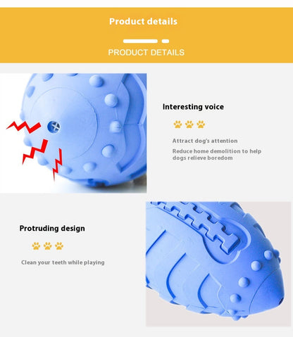 Bite-resistant Teeth Cleaning Interactive Training Ball Vocal Rugby Toy