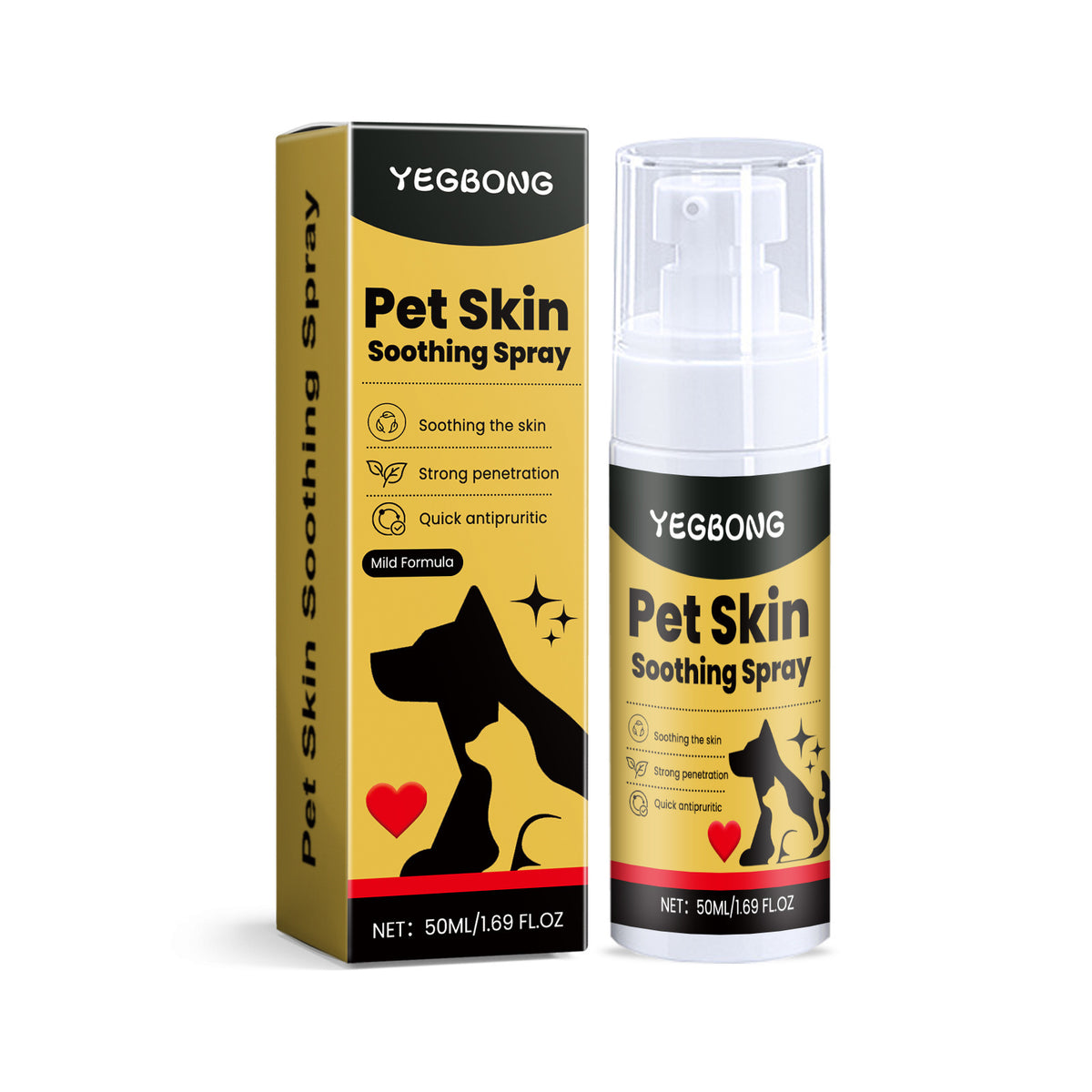 Yegbong Pet Skin Care Spray Gentle Ingredients Relieve Skin Discomfort In Pets External Use Care Spray