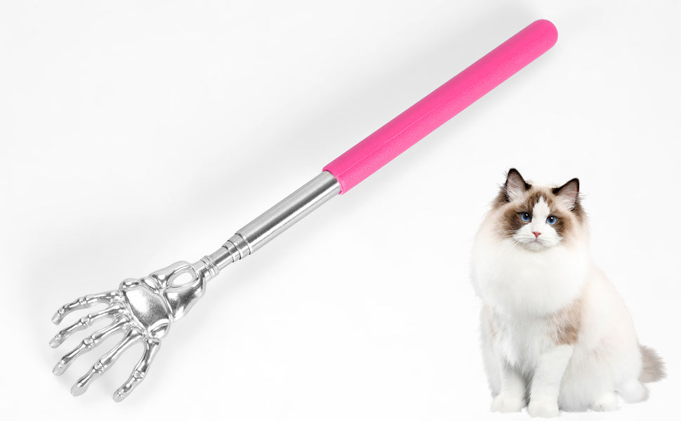 Interactive Cat Toys Retractable Cat Teaser Wand Toys Grooming Comb for Cats Dogs Telescopic Play Toys for Indoor...