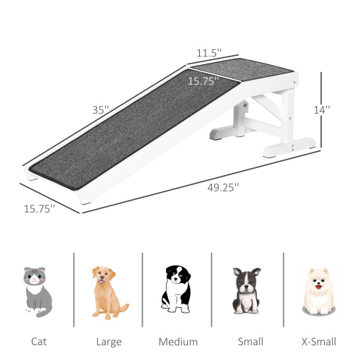 Ramp For Dog Bed, Pet Ramp For Dog With Non-slip Carpet And Top Platform