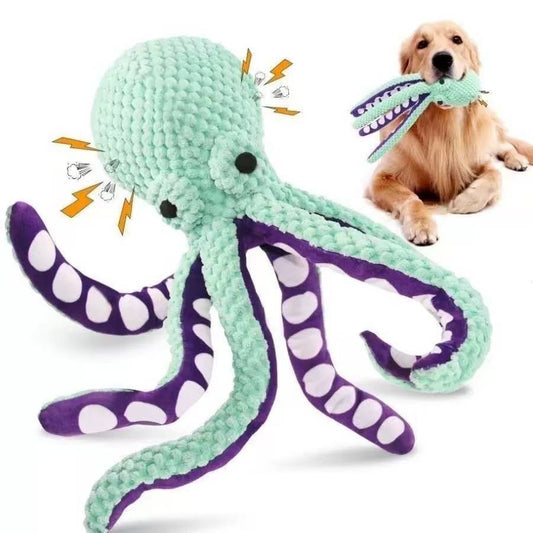Squeaky Six-Legged Octopus Plush Chew Toy For Cats & Dogs