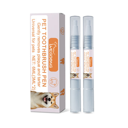 Yegbong Pet Toothbrush Pen For Dogs And Cats, Removes Tartar And Plaque, Eliminates Bad Breath And Odors, Teeth Cleaning Pen