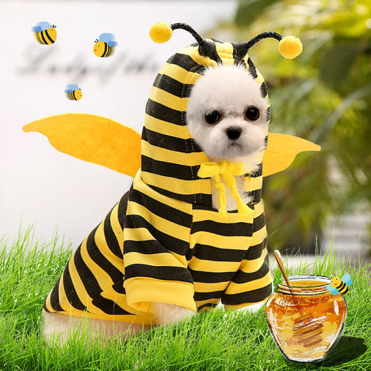 Autumn and Winter Fleece Cartoon Two-Legged Clothes Than the Bear Method - Pet Clothing