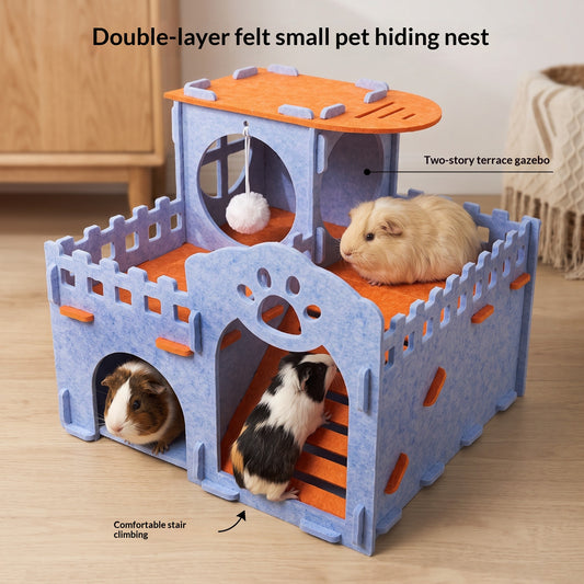 Felt Double-Layer Castle Hamster Hideout