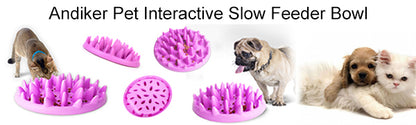 Cat Slow Feeder Bowl  Non-Slip Cat Feeding Bowl Anti-Choking Dog Food Bowl Jungle Puzzle Cat Catch Interactive Feeder Suitable For Dog