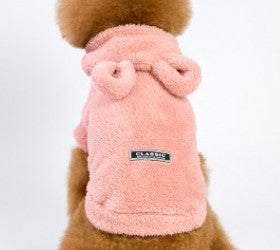 Small dog warm cartoon warm clothes