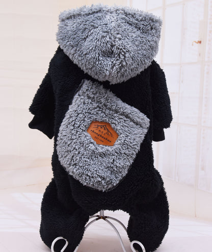 Plush Cotton Thickened Dog Clothes Cat Feet Casual Four Legged Clothes