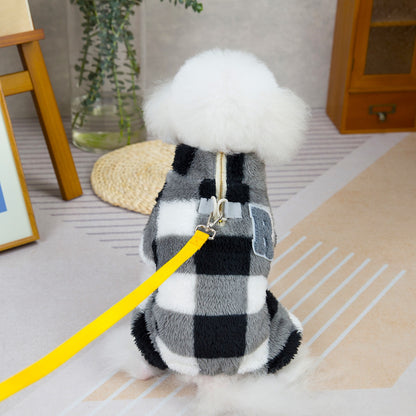 Pet Clothes Autumn And Winter Dog Clothes New Pet Clothing Double-sided Velvet Four-leg Fluffy Jacket