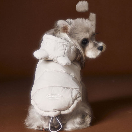 Warm Teddy Schnauzer Bichon Cute Sleeveless Hooded Down Vest - Pet Clothing
