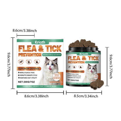Kriath Cat Fur Care Chewable Tablets, A Supplement For Daily Care That Cares For The Shine Of The Fur And The Skin Of Pets