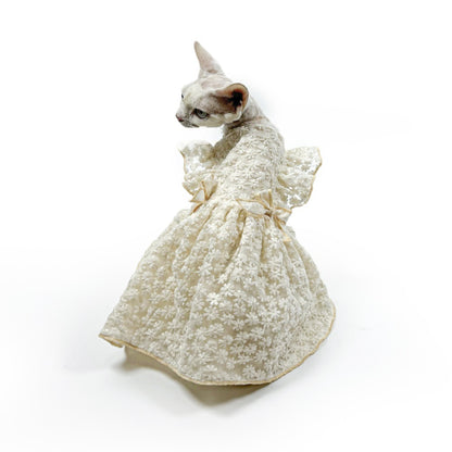 Sphynx Cat Princess Dress Embroidered Luxury Clothes For Hairless Cats