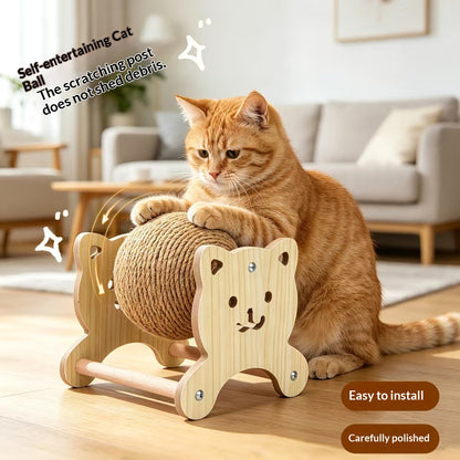 Sisal-Woven Wear-Resistant Vertical Cat Scratching Ball Innovative New Pet Toy