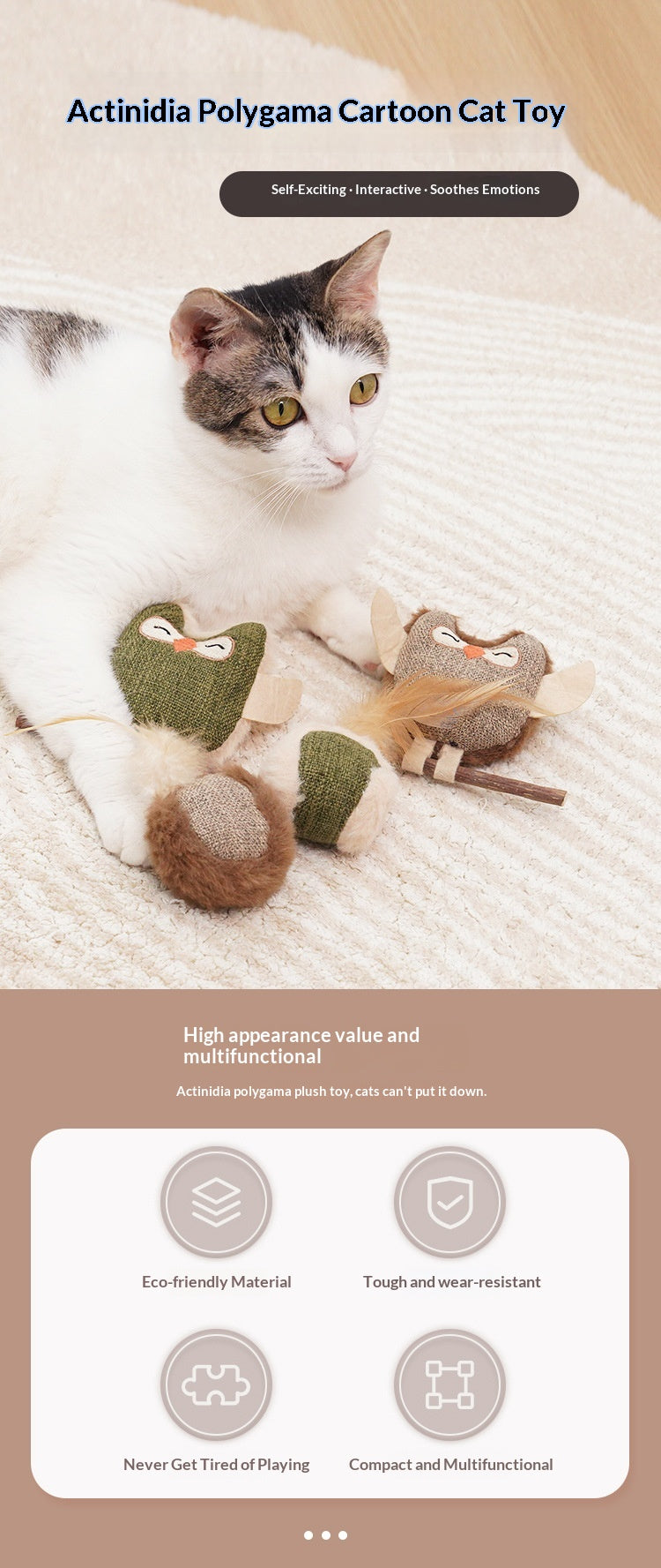 Cat Self-Entertainment Mint Feather Catnip Teething Stick