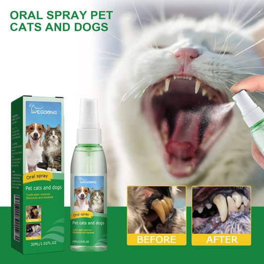 Yegbong Pet Teeth Cleaning Spray Dog And Cat Teeth Stain Removal And Oral Odor Cleaning Spray