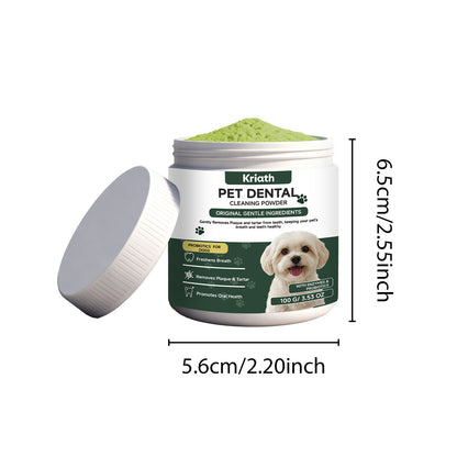 Kriath Pet Teeth Cleaning Powder For Cats And Dogs, Fresh Breath Daily Oral Care Tooth Powder For Pets