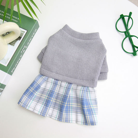 Wool Fabric Leisure Warm Sweatshirt Skirt Pants Suit Dog Clothes