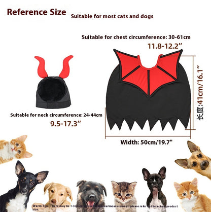 Halloween Pet Vampire Cloak Hat Holiday Suit