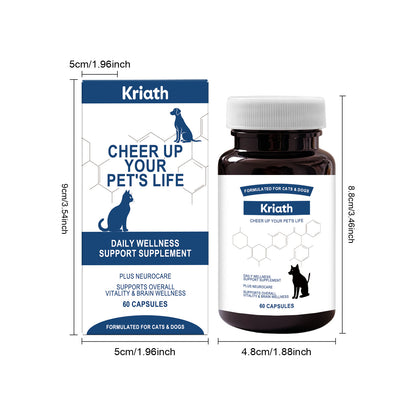 Kriath Pet Care Supplement Capsules With Mild Ingredients Suitable For Cats And Dogs For Daily Care And Nutritional Supplementation